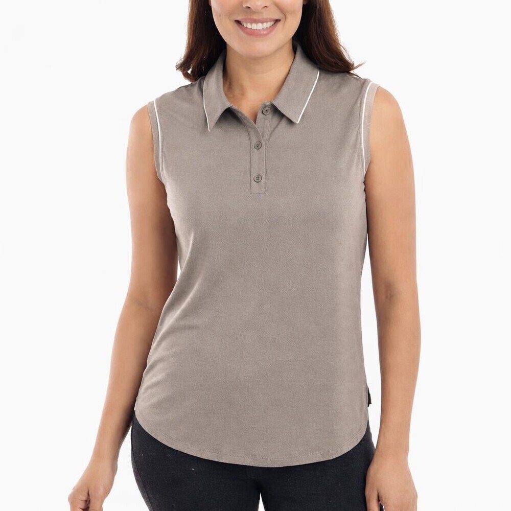 Elle Sport Women's XS Sleeveless Polo Beige H0529